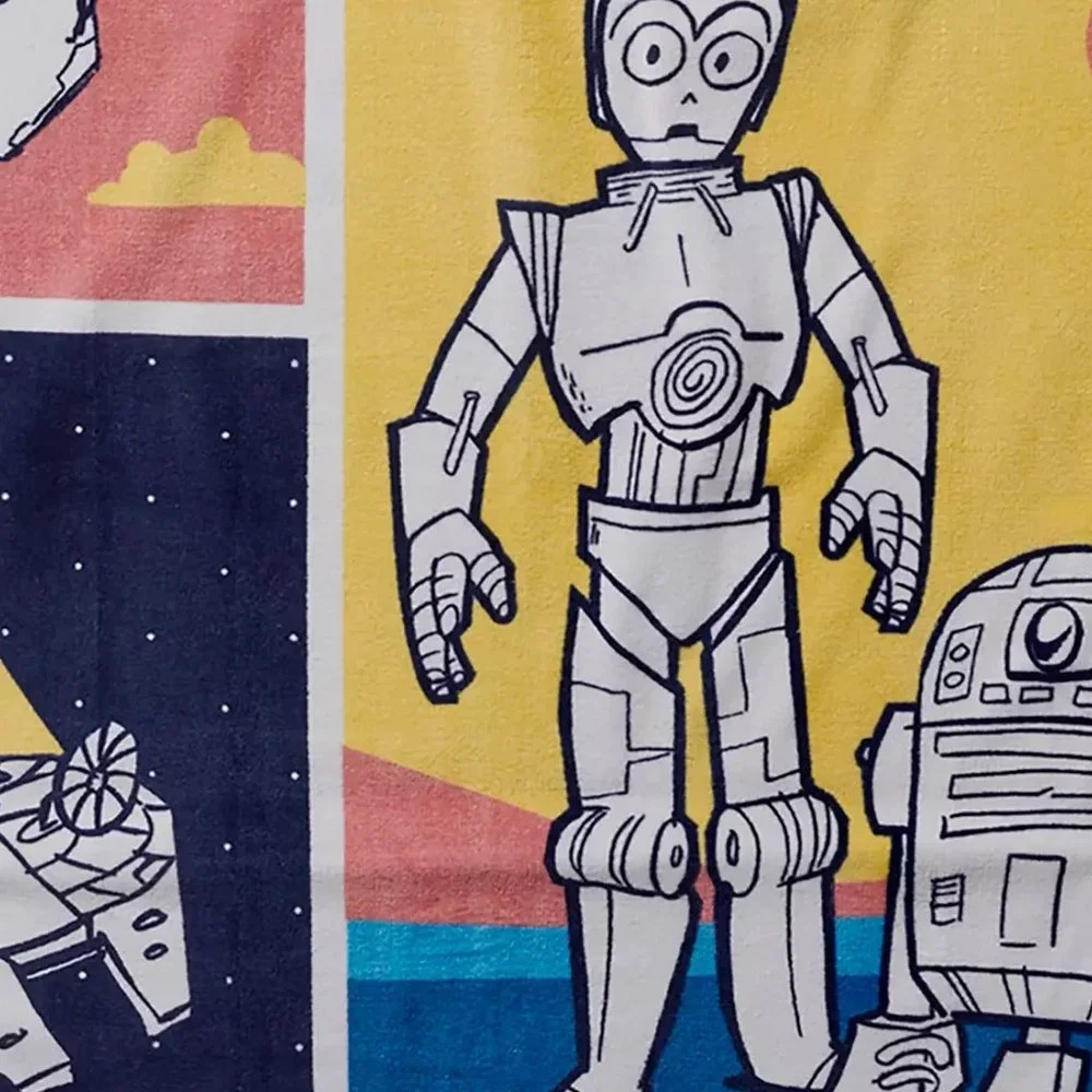 Disney STAR WARS BEACH TOWEL R2-D2 C-3PO YODA DARTH VADER Disney100 New For Kids